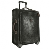 This classically styled crocodile-embossed luggage with leather trim provides the perfect pieces for any stylish traveler on the go.