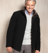 Get a luxe feel that can be dressed up or down with this plush wool-blend jacket from Marc New York.