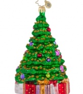 A shining example of seasonal cheer, the 2012 Christmas Tree ornament by Christopher Radko boasts unparalleled splendor in handcrafted glass.