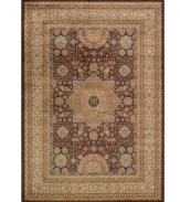 Ancient Persian designs, highlighted by a central sunburst medallion, form a picturesque accent for any room. This Momeni rug is made from drop-stitched polypropylene that creates a highly durable pile while maintaining luxurious texture and depth.