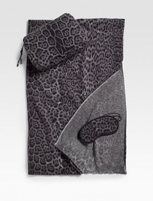 A sumptuous set you'll never leave home without, beautifully woven from pure cashmere. Keep it in the car for long drives or tote on board for a luxurious airplane option. Set includes a super-soft, two-ply blanket and cashmere-lined eye mask inside a zipper bag. Two-ply yarn Blanket, 41½ x 58 Cashmere; dry clean Imported A sumptuous set you'll never leave home without, beautifully woven from pure cashmere. Keep it in the car for long drives or tote on board for a luxurious airplane option. Set includes a super-soft, two-ply blanket and cashmere-lined eye mask inside a zipper bag. Two-ply yarn Blanket, 41½ x 58 Cashmere; dry clean Imported