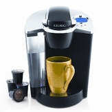 The Programmable Brewing system from Keurig brews 6oz, 8oz or 10oz of coffee or tea in less than 60 seconds and dispenses it one cup at a time. Uses K cups filled with coffee and tea from the best roasters. Model B60.