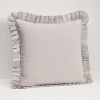 Complementing your linens, these decorative pillows are the ultimate accessory. Featuring an embroidered pillow with the same full bow as seen on the duvet and shams. The solid pleated decorative pillow is accented by a pleated flange and the dot bolster is accented by silver embroidered dots on crisp white cotton.