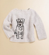 Crafted in luxurious cashmere, an adorable dog intarsia lends charming style to a long-sleeved knit.CrewneckLong raglan sleevesSingle back buttonCashmereDry cleanImported Please note: Number of buttons may vary depending on size ordered. 