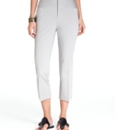 A clean, wide waistband and welt pockets give INC's petite cropped pants sleek minimalist appeal.