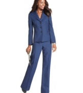 Tailored yet totally fresh, Evan Picone adds pintucked details to a classic suit to create a feminine, nipped-in silhouette.
