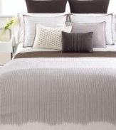 Embellished with pristine pleating rendering rich texture, this decorative pillow from Vera Wang complements the Ribbon Stripe bedding collection with a touch of sophistication. Envelope closure.