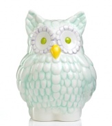 Wise beyond their years, kids will learn a thing or two about saving money with the Pitter Patter owl bank from Gorham. Perch it on a bookshelf or desk in your little one's bedroom.