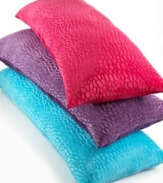 Comfort zone. Lounge around with the soft texture and chic style of these body pillows from Teen Vogue, featuring an embossed crocodile pattern and a variety of bright colors. Reverses to ultrasuede. Coordinate with the matching throws and decorative pillows.