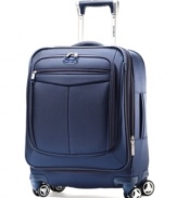 Built wide for a wheels-first approach to stowing your carry-on above in overhead bins, this suitcase takes the stress out of boarding your flight. Larger clothing items fit perfectly within the unique shape of this case, which features endless organizational amenities for a cleaner, neater way to travel. 10-year warranty. Qualifies for Rebate