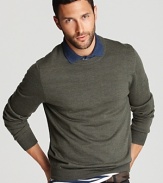 A true classic in premium merino wool, this uncommonly soft crewneck sweater brings refinement and polish to your wear-anytime wardrobe.