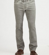 Light distressing and an edgy faded wash defines this urban-inspired style, crafted in soft cotton with a hint of stretch, in a comfortable slim-straight leg.Five-pocket styleInseam, about 3493% cotton/6% polyester/1% lycraMachine washImported