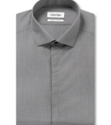 Top up with texture. This micro-check shirt from Calvin Klein adds a cool visual to any look.