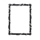 This black hand-enameled frame is adorned with an eye-catching silver-tone ribbon of clear pave Swarovski® crystals.