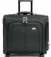 The smartest way to take a side. An innovative designs puts the protection & security of your laptop first with a side-loading compartment decked out in 10mm foam padding to combat the bumps & bruises of busy travel. Easy-glide wheels take this mobile office, which features multiple organizational pockets, large accessory pockets, an accordion folder and more, on the go.