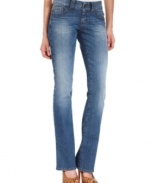 In a classic bootcut style, these GUESS jeans are perfect as your fall go-to denim staple!