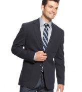 Dapper will be your specialty with this Tommy Hilfiger jacket that classes up any look in an instant.