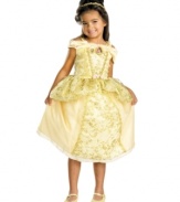 She'll be the true Beauty of her dress-up party with this Belle petticoat costume, complete with shimmery details and a matching headband.