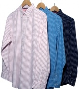 Everyone will be mad about the plaid you step out in with this handsome shirt from Club Room.