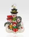 EXCLUSIVELY AT SAKS. Featuring a frosty troupe of carolers rendered in gorgeous glittered glass, this charming European ornament makes a sparkling addition to the tree.Mouthblown, handpainted glass 5¼ high Made in Poland