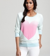 Fall in love with this slouchy-chic WILDFOX sweatshirt, featuring an oversize pink heart.