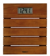 A scale that doesn't weigh your bathroom down-Thinner's digital scale is made from solid, plantation-grown teak, adding an elegant and charming accent to your bathroom that is naturally water- and fungi-resistant. 10-year warranty. Model TH326.