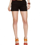 Clean-cut pleats and a bow belt are winning details on these cuffed shorts from Sequin Hearts -- a super cute pair for warm-weather styling!