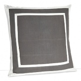 A classic solid sham with a double border of contrasting light grey linen.