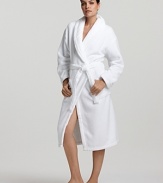100% Egyptian Cotton Shawl Collar Robe; Ultra-absorbent and incredibly soft, you'll be seduced by the feel of these luscious robes.