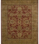 Featuring Persian-inspired patternwork, the Rajah area rug from Nourison updates this detailed design with a completely luminous and regal colorway. Crafted in India of sumptuous New Zealand wool pile for incredible color-recognition, design clarity and a luxuriously soft feel.