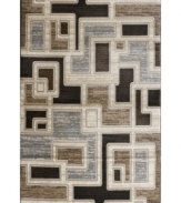 Modern geometry meets distressed striping in the Jamestown area rug from Kenneth Mink. Made in Turkey of durable heat-set polypropylene, this rug boasts unique texture with accents of carved detailing for pure style that endures.