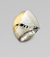 From the Palu Collection. A hammered texture and faux wrapped design makes this a statement piece. Sterling silver18k goldWidth, about ½Imported 