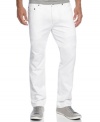 A bold look. These white denim jeans from American Flag add a fresh option to your closet, perfect for a warm, sunny day.