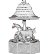 Moo! Baa! Quack! The Farmyard Friends musical figurine gets toddlers acquainted with the animal kingdom and, with a beautiful silver-plated base and pops of fun color, is something parents can appreciate too. From the Williamsburg by Reed & Barton collection.