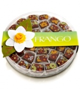 A collection of flowers in full bloom are painted upon each milk chocolate mint piece for an even more enticing presentation from Frango. Wrapped in a beautiful box, Frango's gourmet chocolates are the perfect after-dinner treat for your family or surprise gift for anyone. (Clearance)