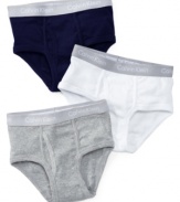 Good things come in threes: Calvin Klein's cotton three-pack briefs provide comfy, all-day support.