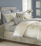 Silver streak. Finished with a stitched flange, this lustrous Martha Stewart Collection European sham gives your bed a glamorous appeal.