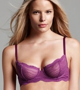 Stretch bands of chevron lace make up the soft cups of this comfortably sexy underwire bra from Cosabella. Style #DOLCE1101.