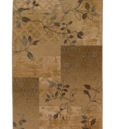 Gorgeous branch and leaf motifs dance over modern geometry in the Bancroft area rug, creating a timeless and transitional design in vintage-inspired hues. Crafted of pure New Zealand wool for durable composition and ultimate softness.