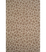 Take a step up in interior decor. Replicating the unique look of giraffe skin, the Seville rug adds texture to family rooms, dining rooms and other living spaces, small and large. Hand-tufted in India, the rug is woven from plush wool for supreme softness and durability.