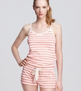 Sleep sweetly in Juicy Couture's heathered nighty. Ruffled satin hem is flirtatiously femme.