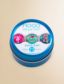 Packaged in a magnetic, reusable gift tin, these three dance star charms click onto any MOGO charm bracelet. With so many styles there is a charm to match every mood!Silvertone and resinMagnetic attachmentSuitable for ages 8 and upImported Please note: Bracelet sold separately. Packaged in a magnetic, reusable gift tin, these three dance star charms click onto any MOGO charm bracelet. With so many styles there is a charm to match every mood!Silvertone and resinMagnetic attachmentSuitable for ages 8 and upImported Please note: Bracelet sold separately.