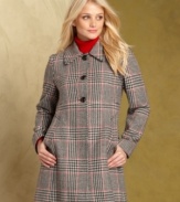 A classic wool-blend car coat from Tommy Hilfiger creates a stylish top layer, whether it's in solid, chic camel or a heritage-inspired plaid print.