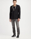 A slim, straight-legged silhouette crafted in Italy from premium denim, washed for superior softness and the look of a lived-in favorite. Inseam, about 32 Cotton Machine wash Made in Italy 