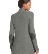 Look smart with Grace Elements' elbow-patch sweater--collegiate-inspired style with a luxe textured knit!