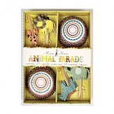 Invite your favorite zoo animals to the party with these fun cupcake accessories from Meri Meri. Presented in colorful patterned cases and topped with miniature elephants, lions, giraffes and zebras, your cupcakes are sure to delight young party guests.