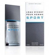 L'Eau d'Issey Pour Homme Sport is inspired by the pure emotions and values of sport. A fragrance of crisp freshness and energy, like a deep breath at the top of mountain peak. The bottle design reflects innovations in sport, such as its ski-glass effect, grip cap and engraved metal collar. A true meeting of nature and technology.