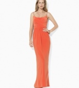 Intricate coral and turquoise beading lends breezy bohemian-inspired style to this Lauren by Ralph Lauren maxi dress, rendered from fluid matte jersey for an exquisite drape.