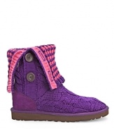 UGG® Australia's Leland Knit foldover boot can be worn slouched, buttoned up, or folded down--a versatile style in bright, colorful hues.