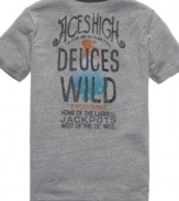 You don't need to gamble with your style.  This graphic t-shirt from Lucky Brand is a casual double down win.